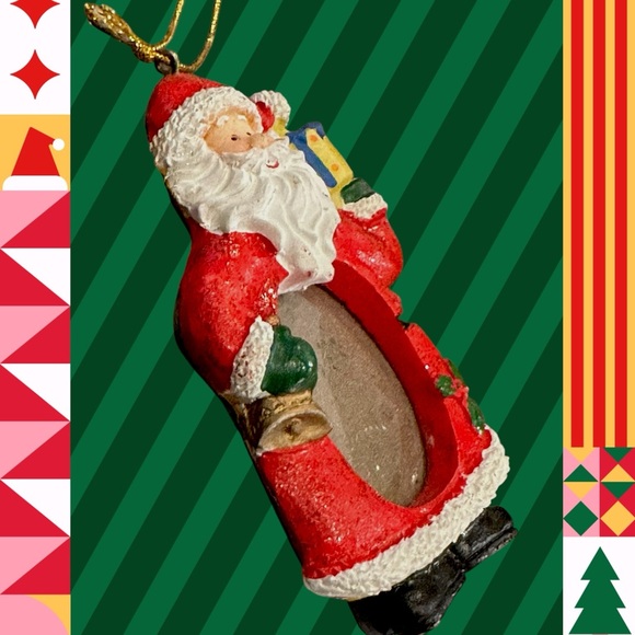 Vintage Santa Resin Photo Frame Ornament - Picture 2 of 4